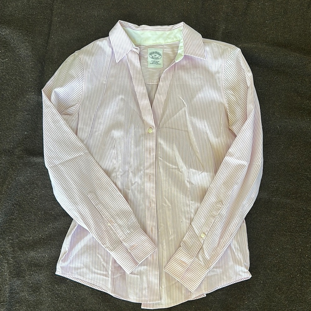 Brooks Brothers Pink Striped Button-Up Shirt